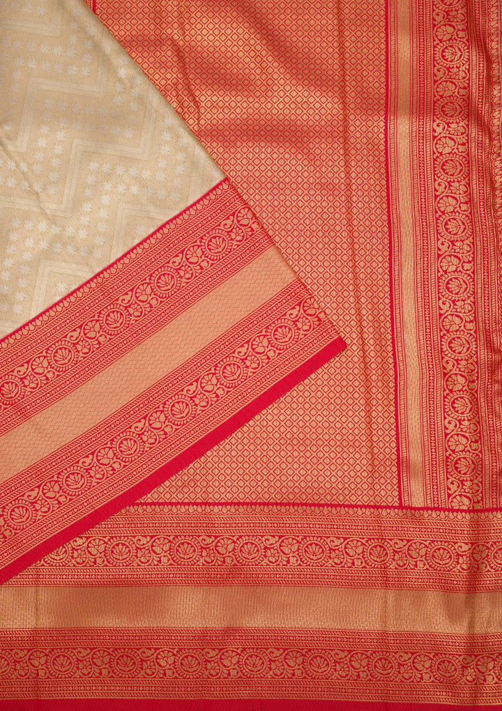 Beige Zariwork Art Silk Saree