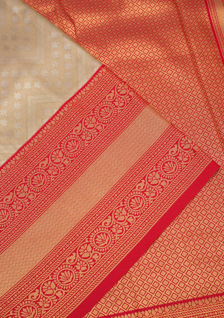 Beige Zariwork Art Silk Saree