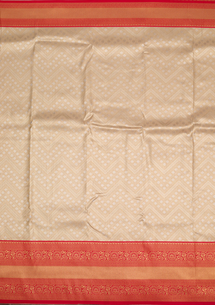Beige Zariwork Art Silk Saree