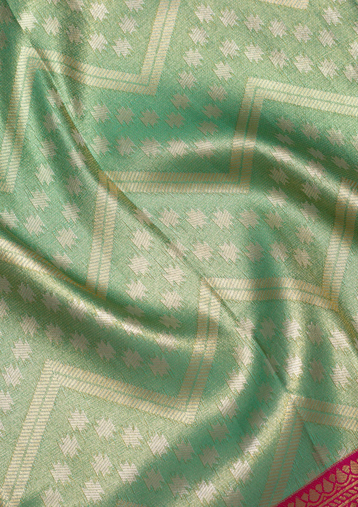 Sea Green Zariwork Art Silk Saree