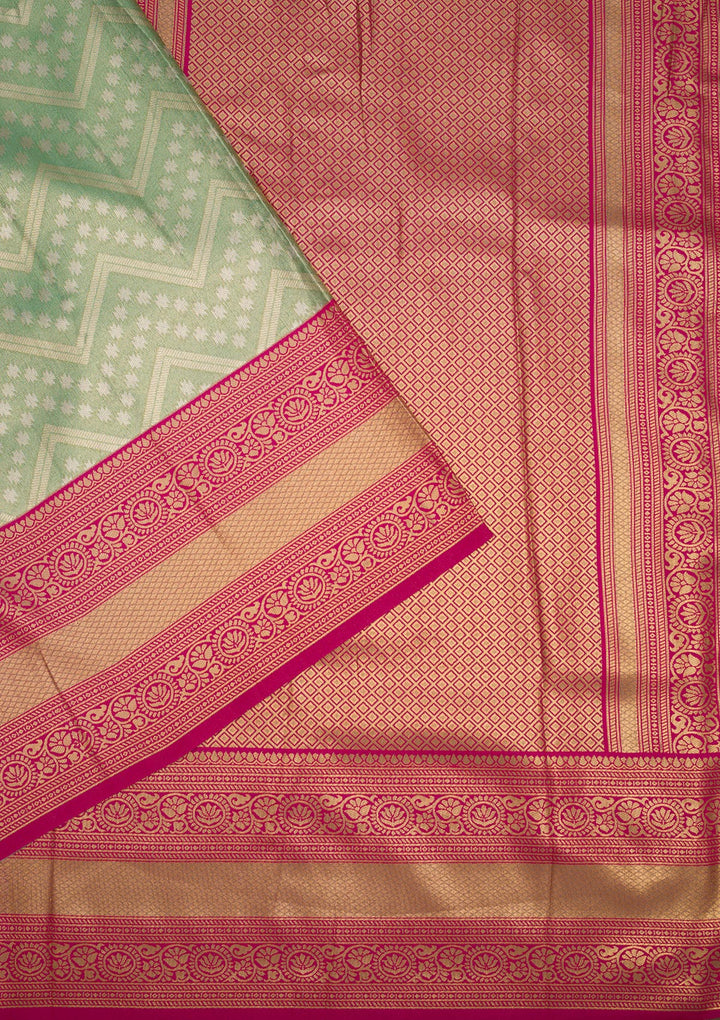 Sea Green Zariwork Art Silk Saree