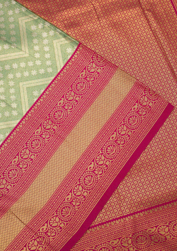 Sea Green Zariwork Art Silk Saree