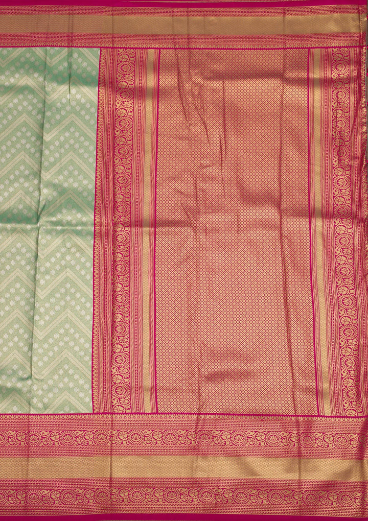 Sea Green Zariwork Art Silk Saree