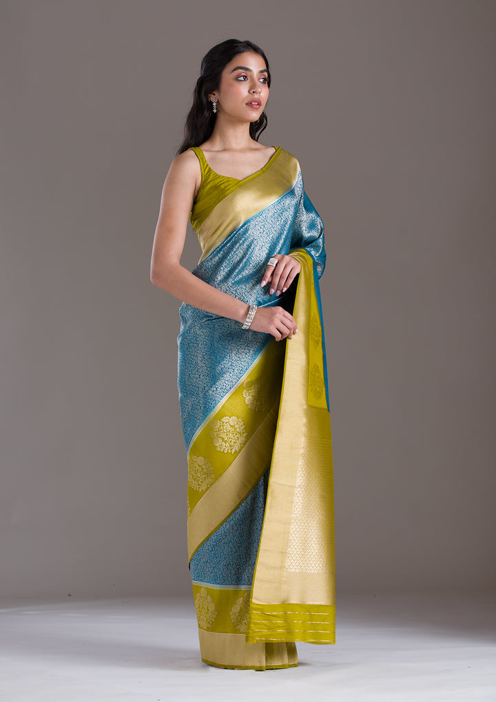 Blue Zariwork Art Silk Saree