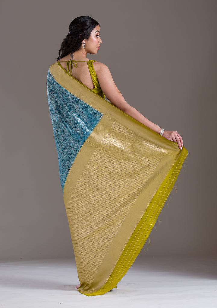 Blue Zariwork Art Silk Saree