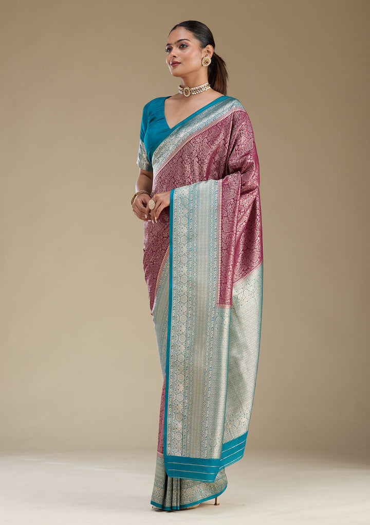 Purple Zariwork Art Silk Saree