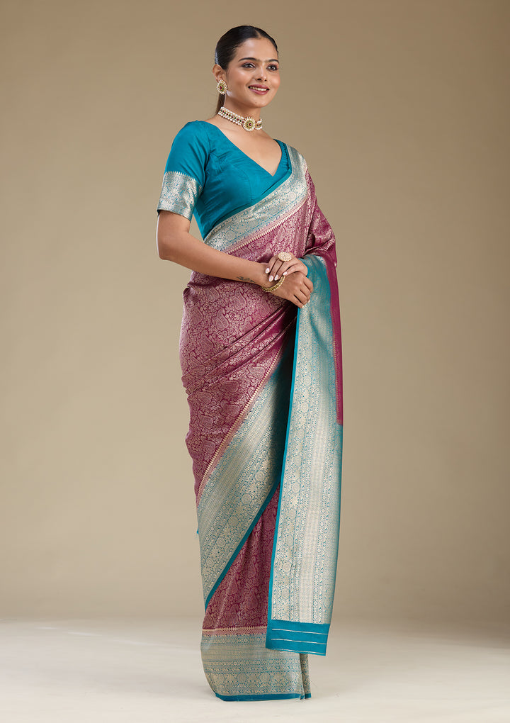 Purple Zariwork Art Silk Saree