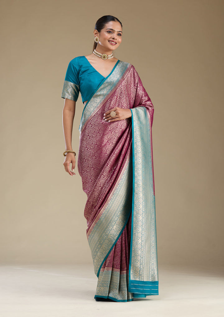 Purple Zariwork Art Silk Saree