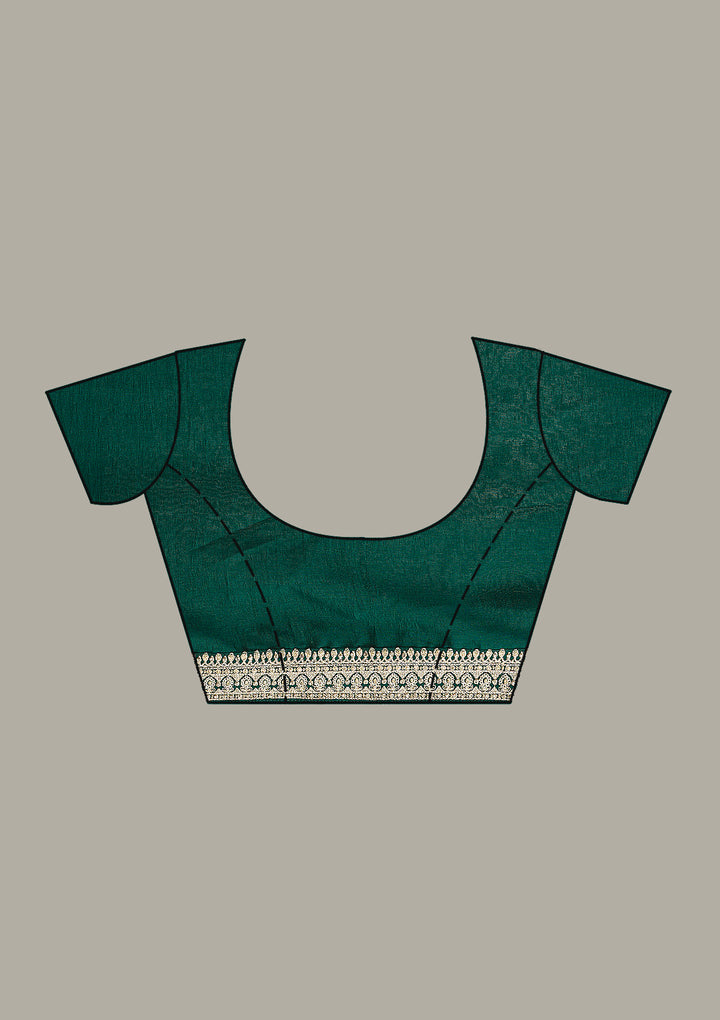 Bottle Green Stonework Chiffon Saree