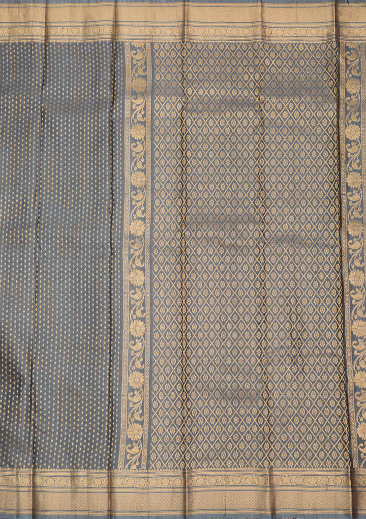 Grey Zariwork Pure Silk Saree