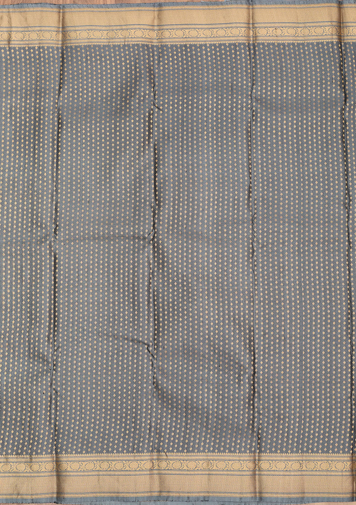 Grey Zariwork Pure Silk Saree