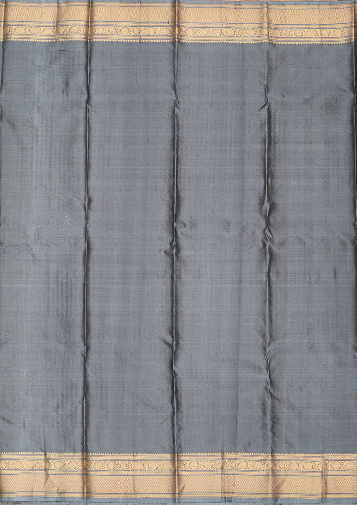 Grey Zariwork Pure Silk Saree