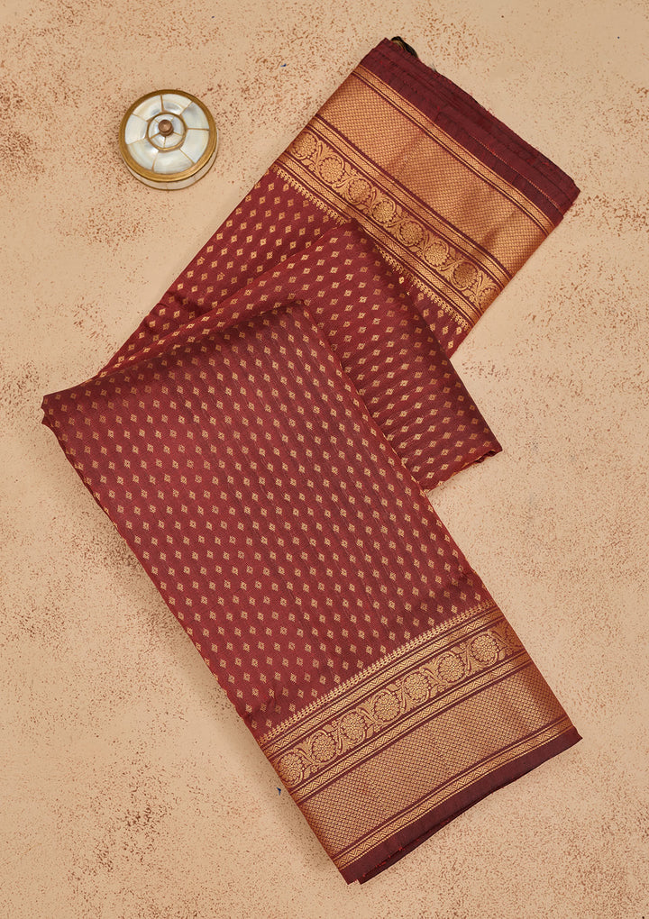 Maroon Zariwork Pure Silk Saree