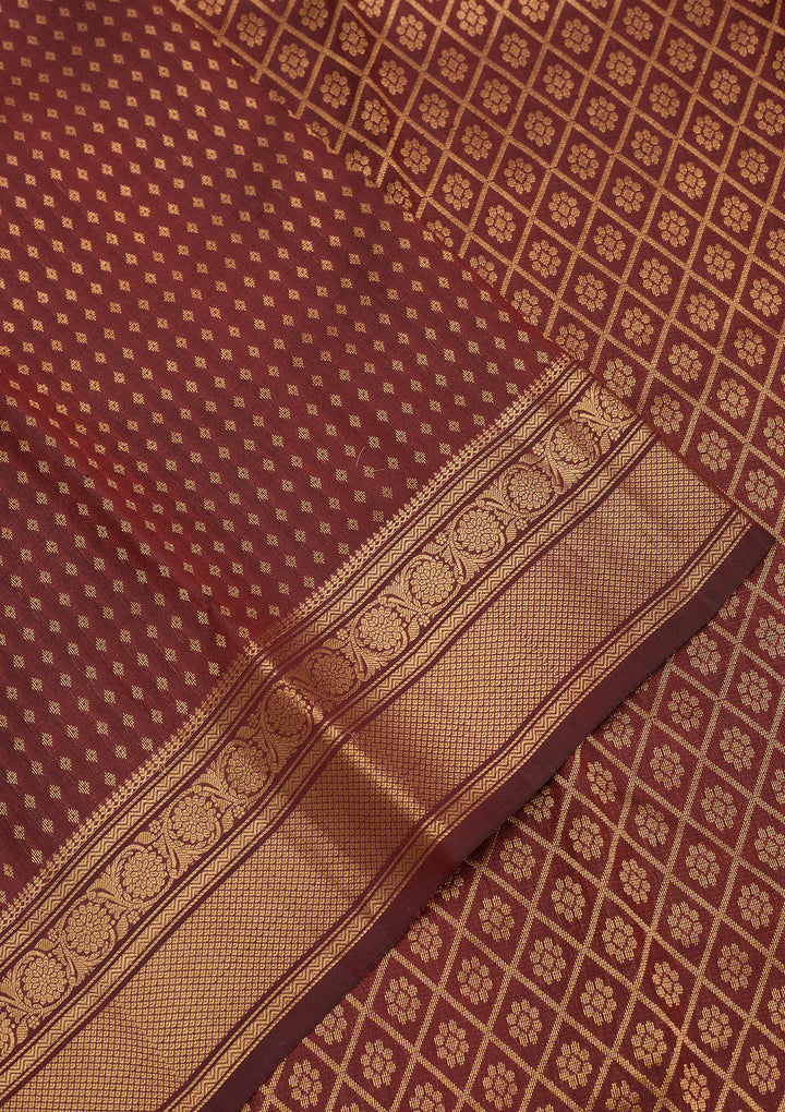 Maroon Zariwork Pure Silk Saree