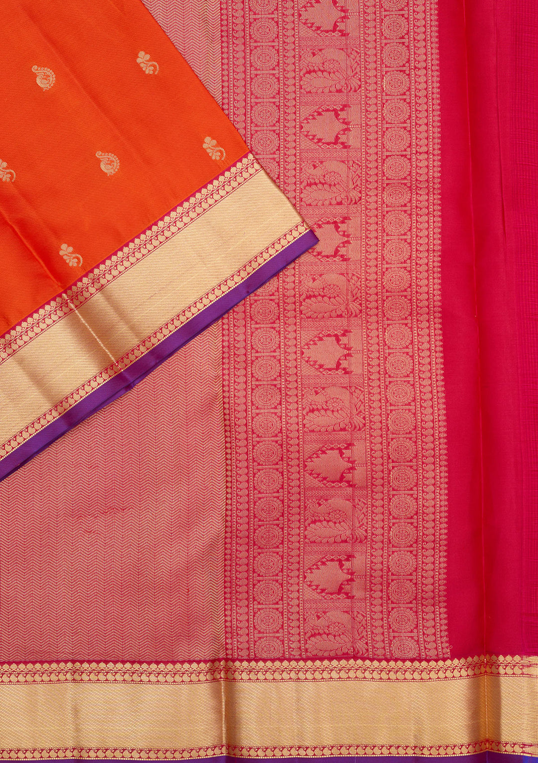 Orange Zariwork Pure Silk Saree