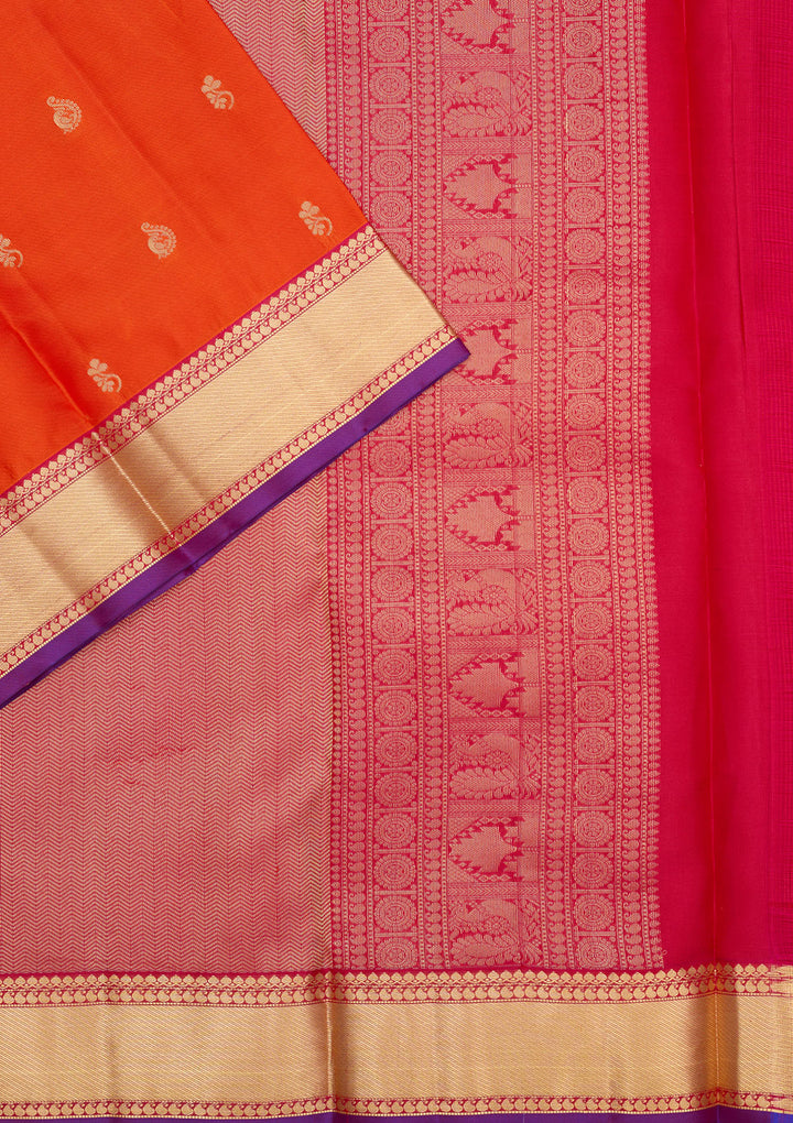 Orange Zariwork Pure Silk Saree