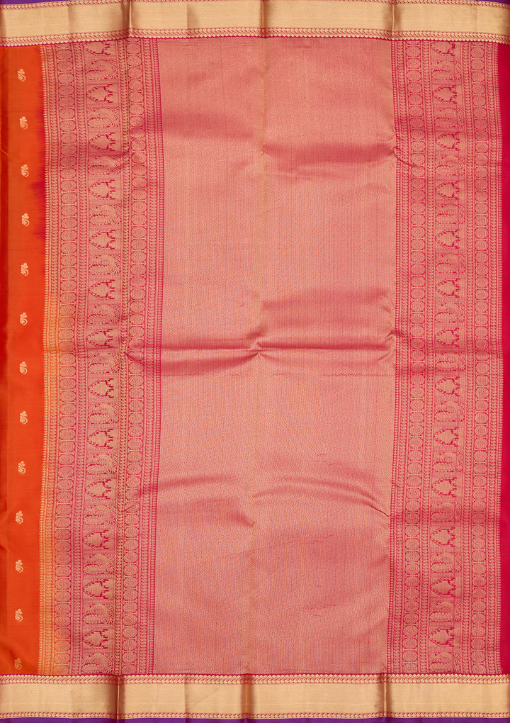 Orange Zariwork Pure Silk Saree