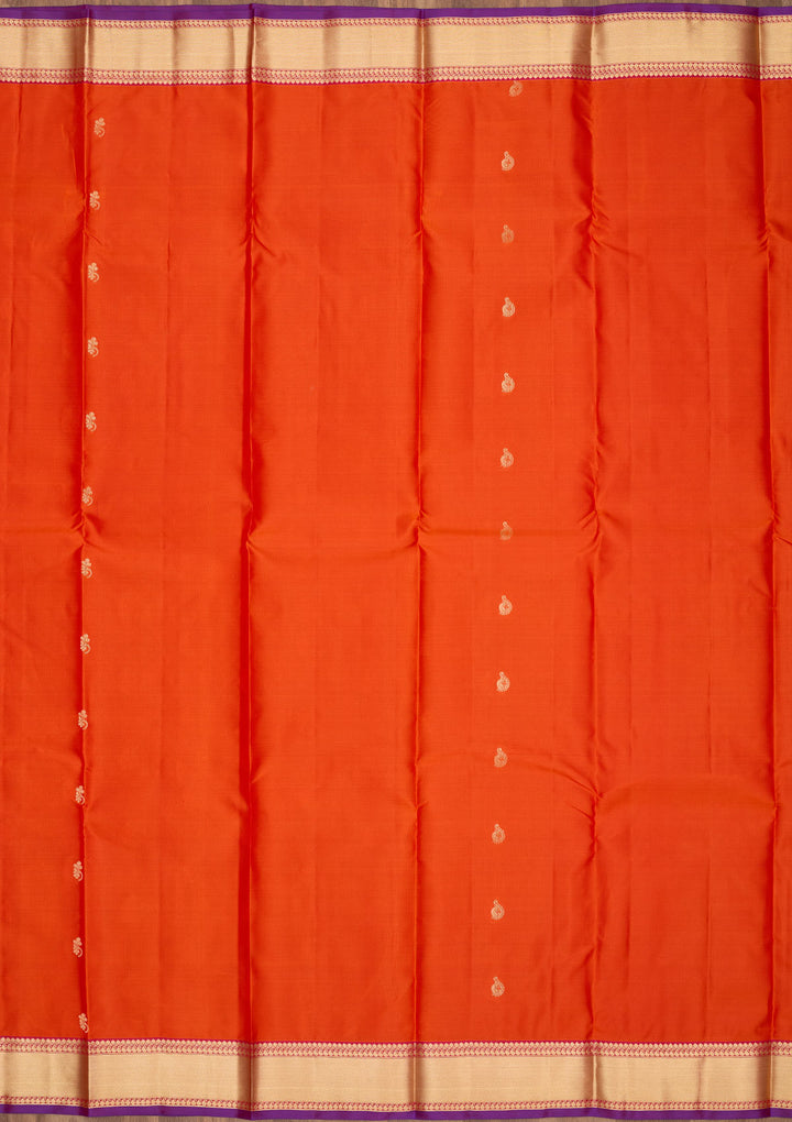 Orange Zariwork Pure Silk Saree