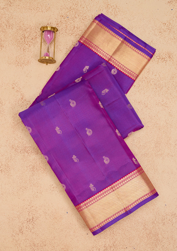 Purple Zariwork Pure Silk Saree