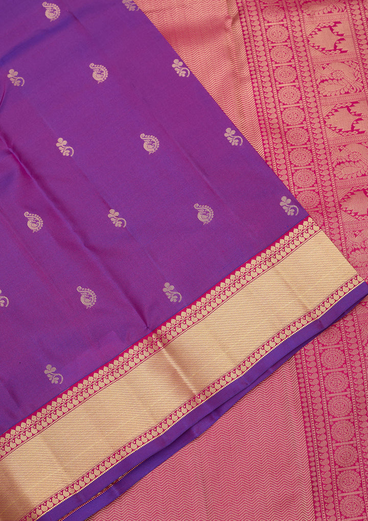 Purple Zariwork Pure Silk Saree