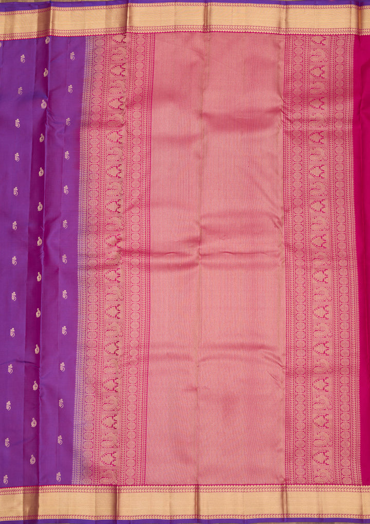 Purple Zariwork Pure Silk Saree