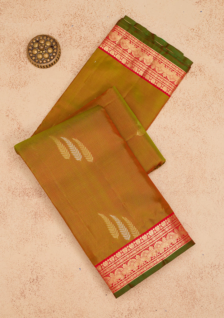 Mehendi Zariwork Pure Silk Saree