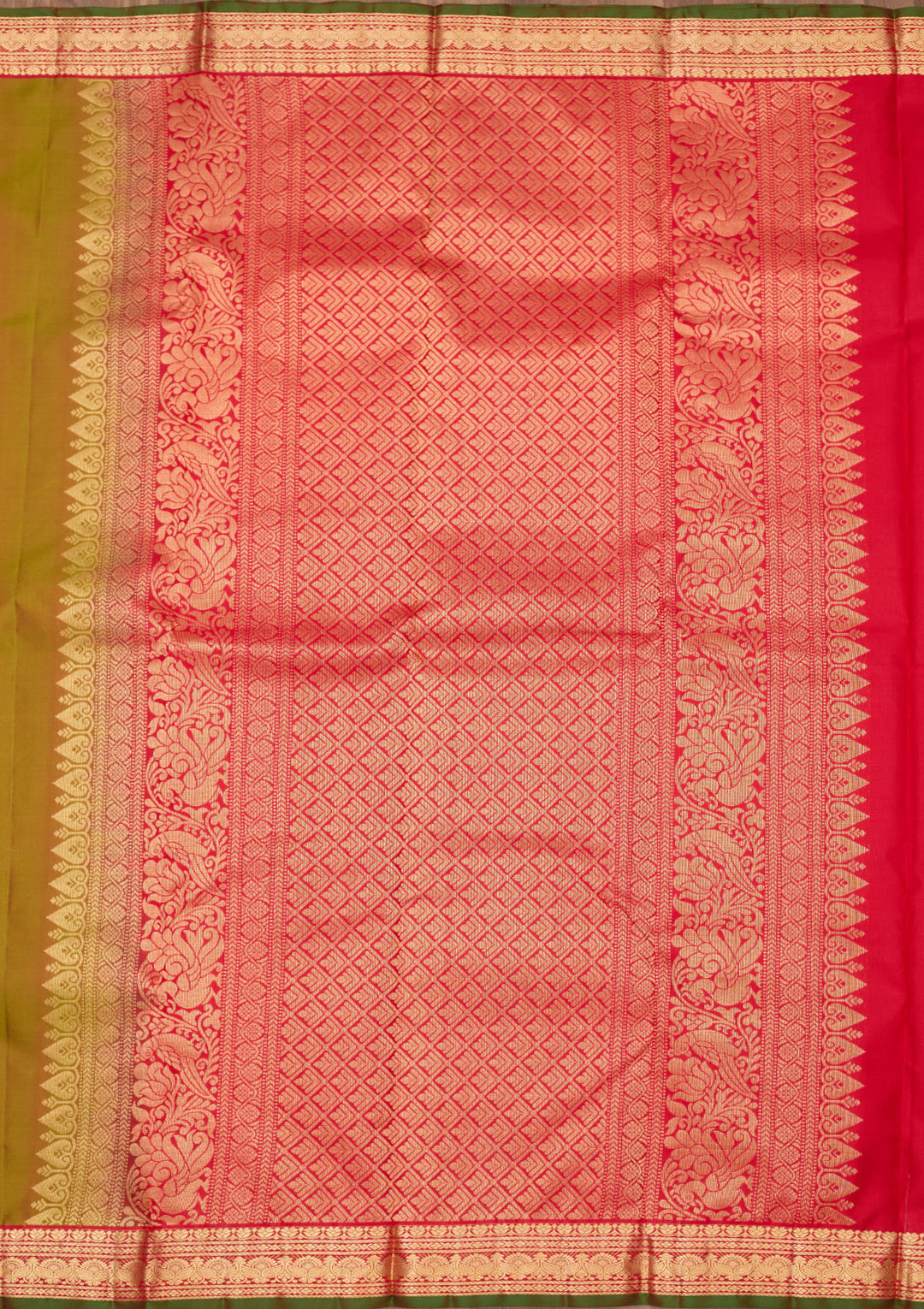 Mehendi Zariwork Pure Silk Saree