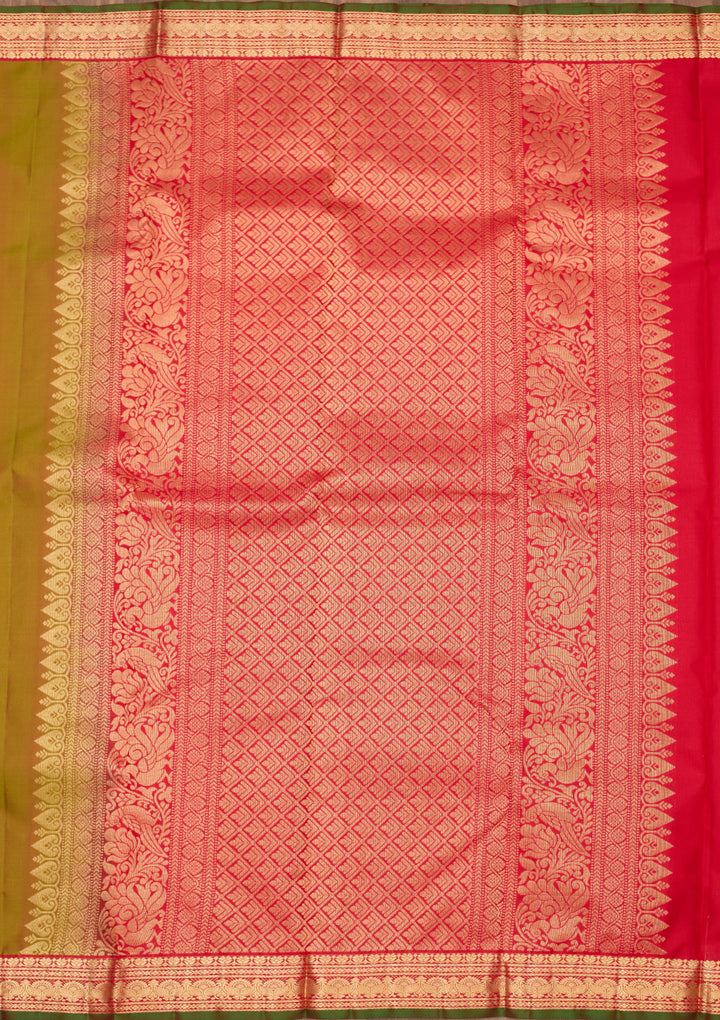 Mehendi Zariwork Pure Silk Saree