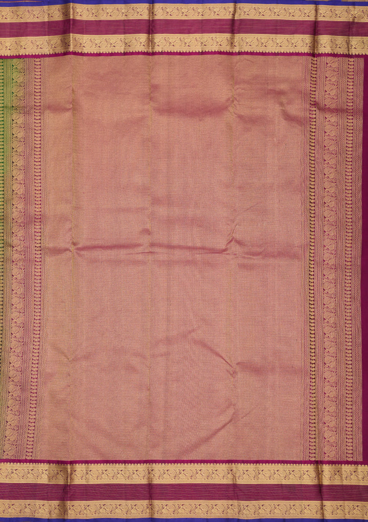 Bottle Green Zariwork Pure Silk Saree