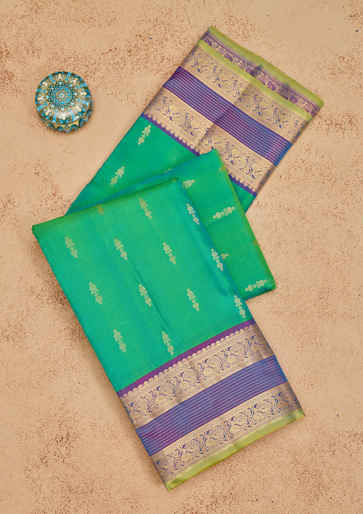 Rama Green Zariwork Pure Silk Saree