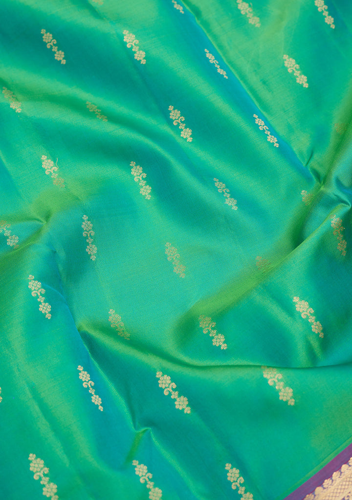Rama Green Zariwork Pure Silk Saree