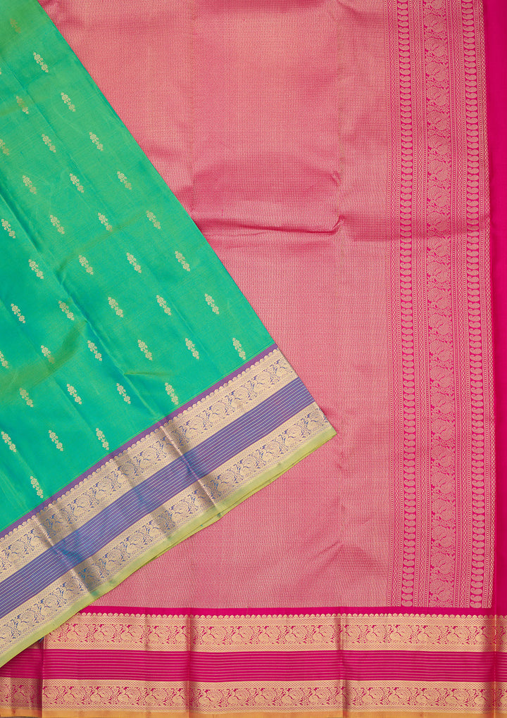 Rama Green Zariwork Pure Silk Saree