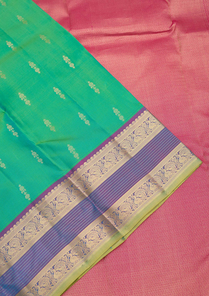 Rama Green Zariwork Pure Silk Saree
