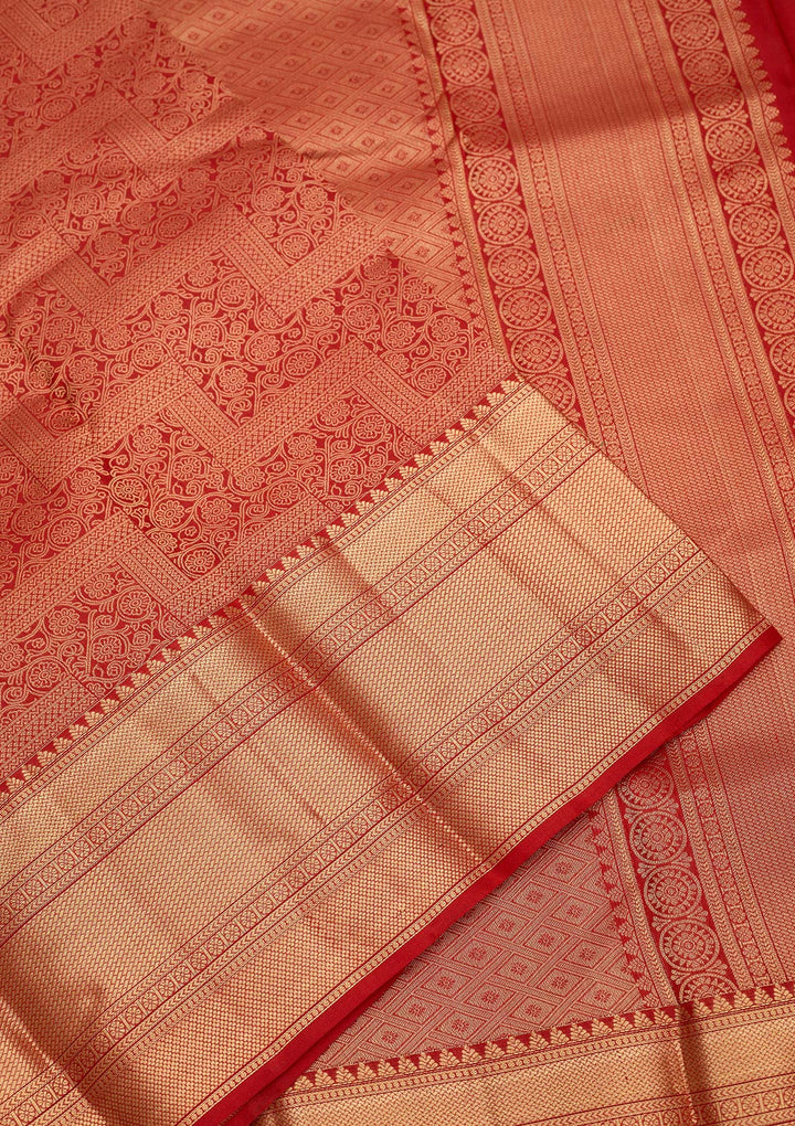 Red Zariwork Pure Silk Saree