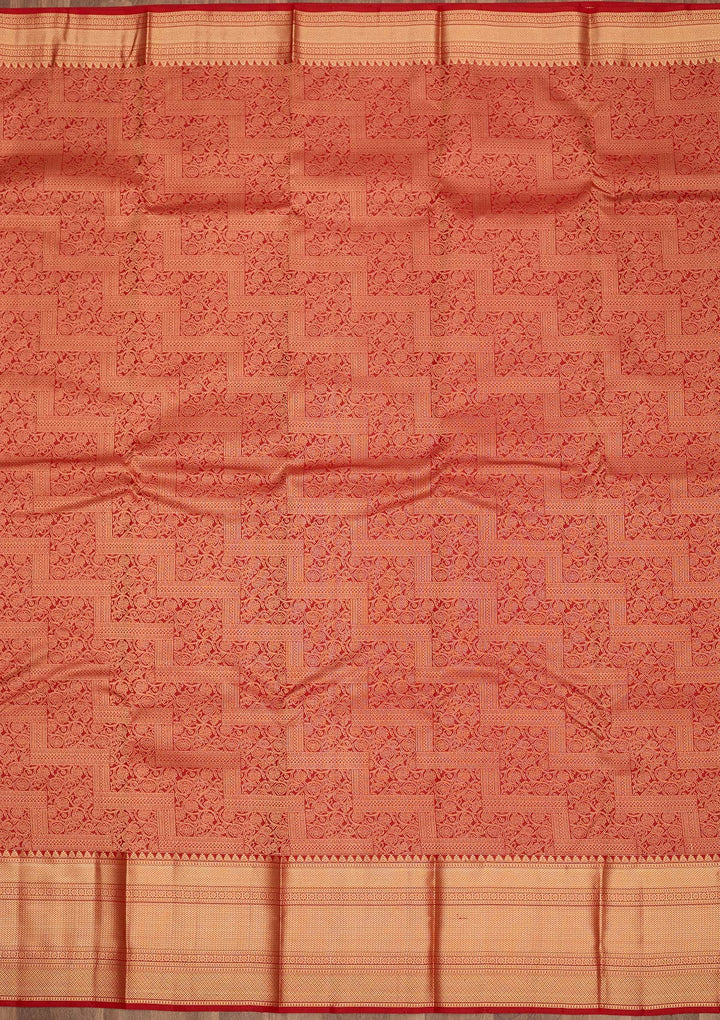 Red Zariwork Pure Silk Saree