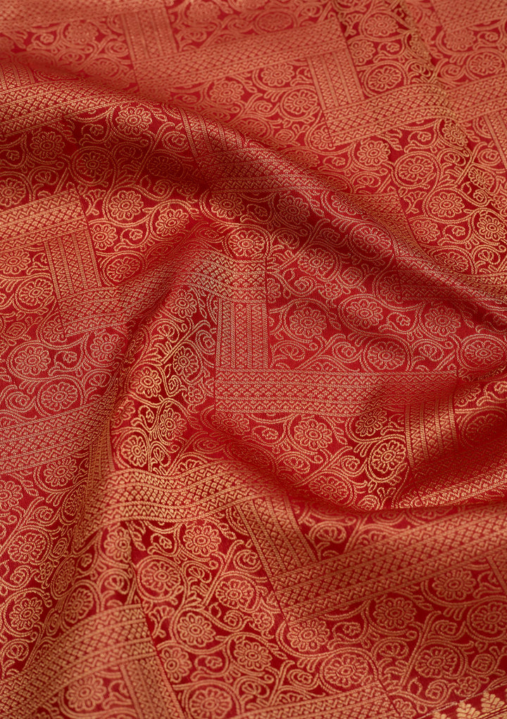 Red Zariwork Pure Silk Saree