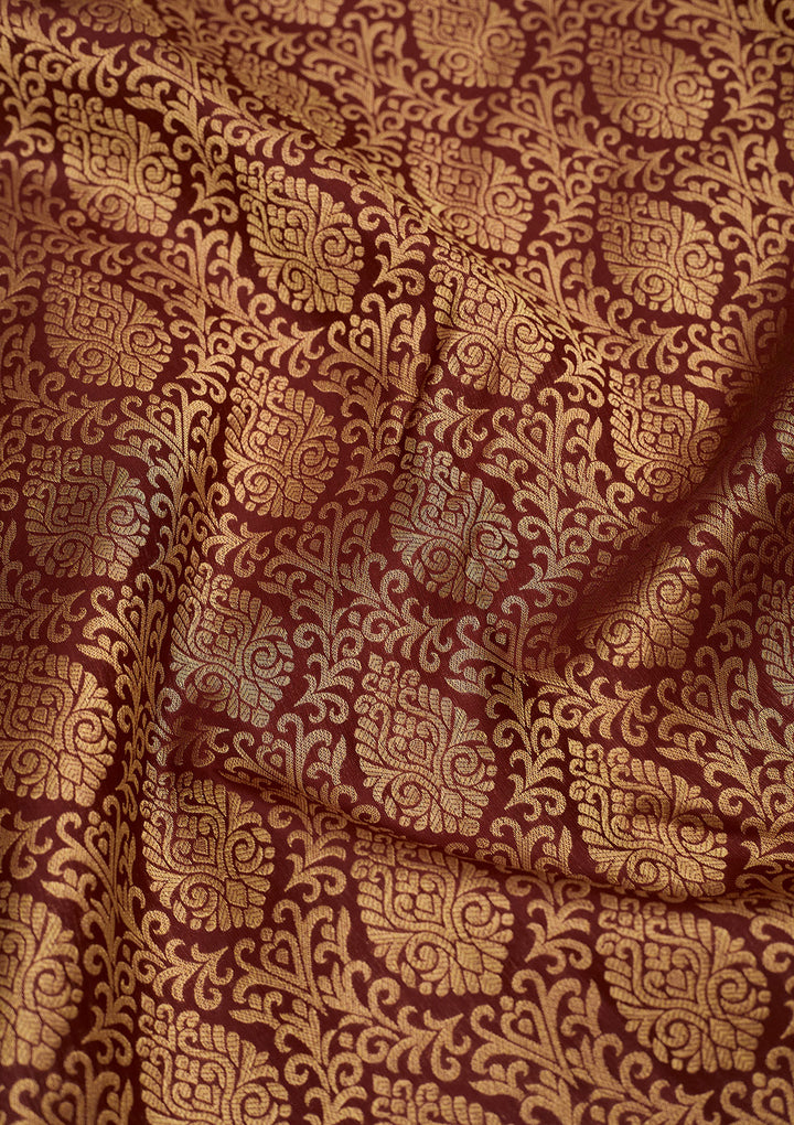 Maroon Zariwork Pure Silk Saree