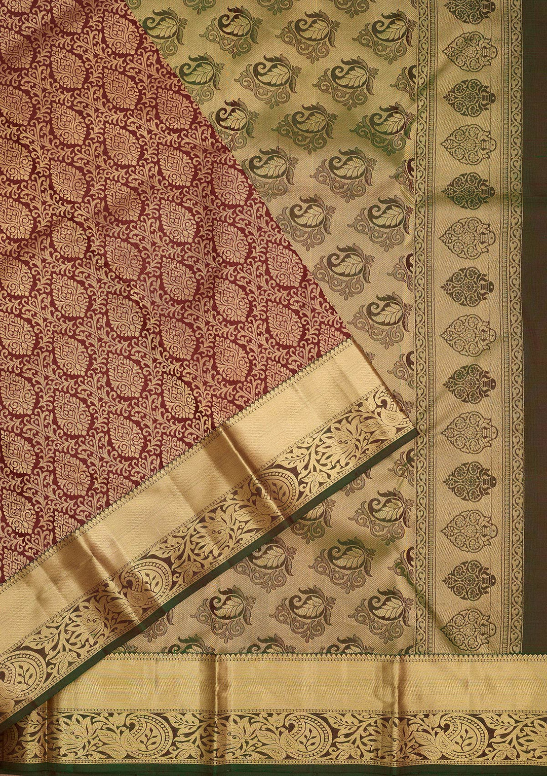 Maroon Zariwork Pure Silk Saree