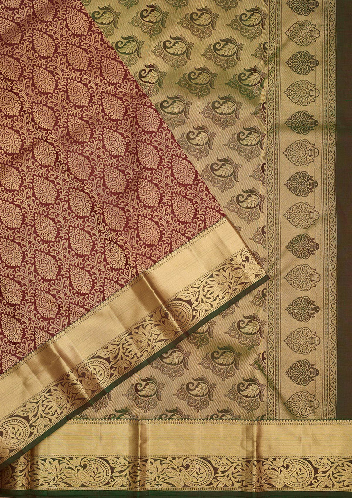 Maroon Zariwork Pure Silk Saree
