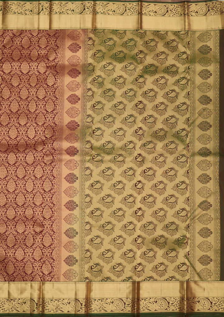 Maroon Zariwork Pure Silk Saree