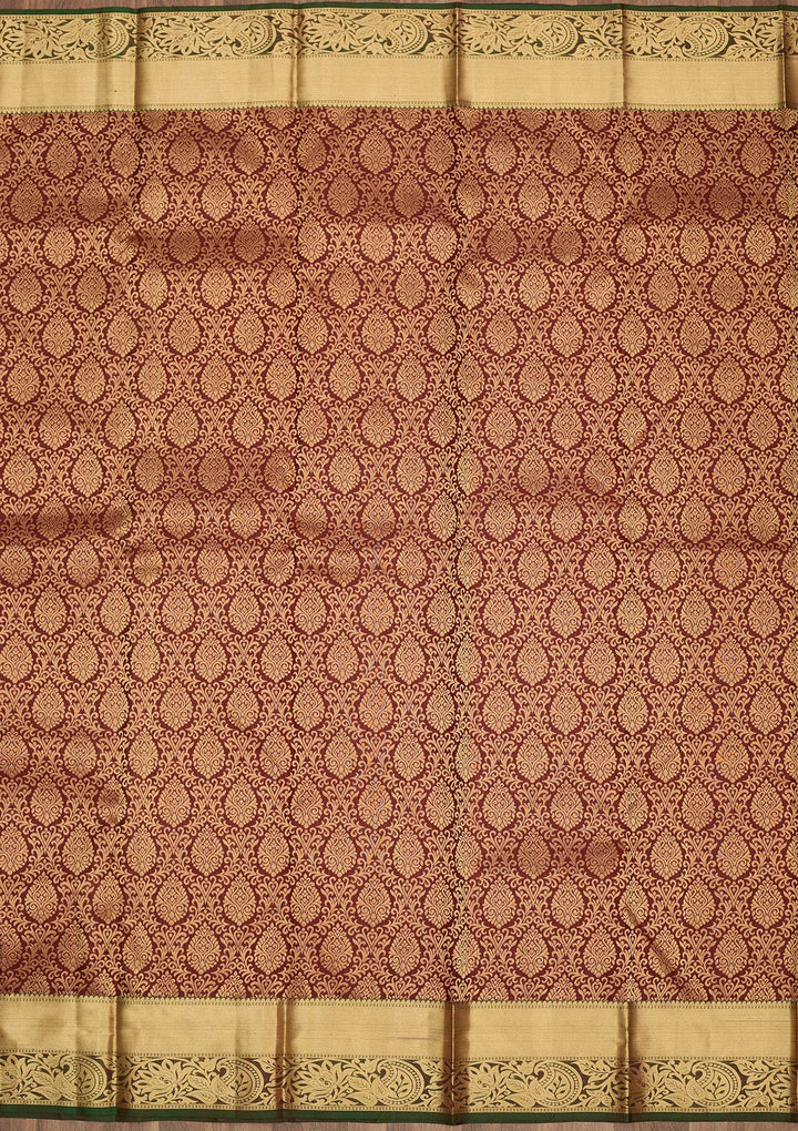 Maroon Zariwork Pure Silk Saree