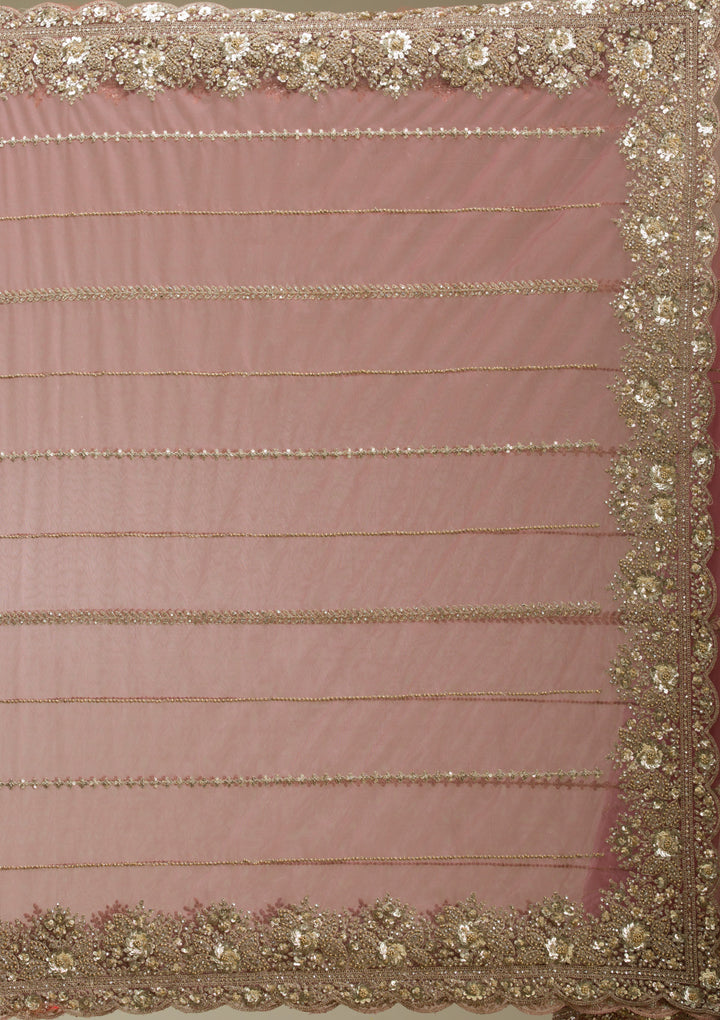 Mauve Zariwork Tissue Saree