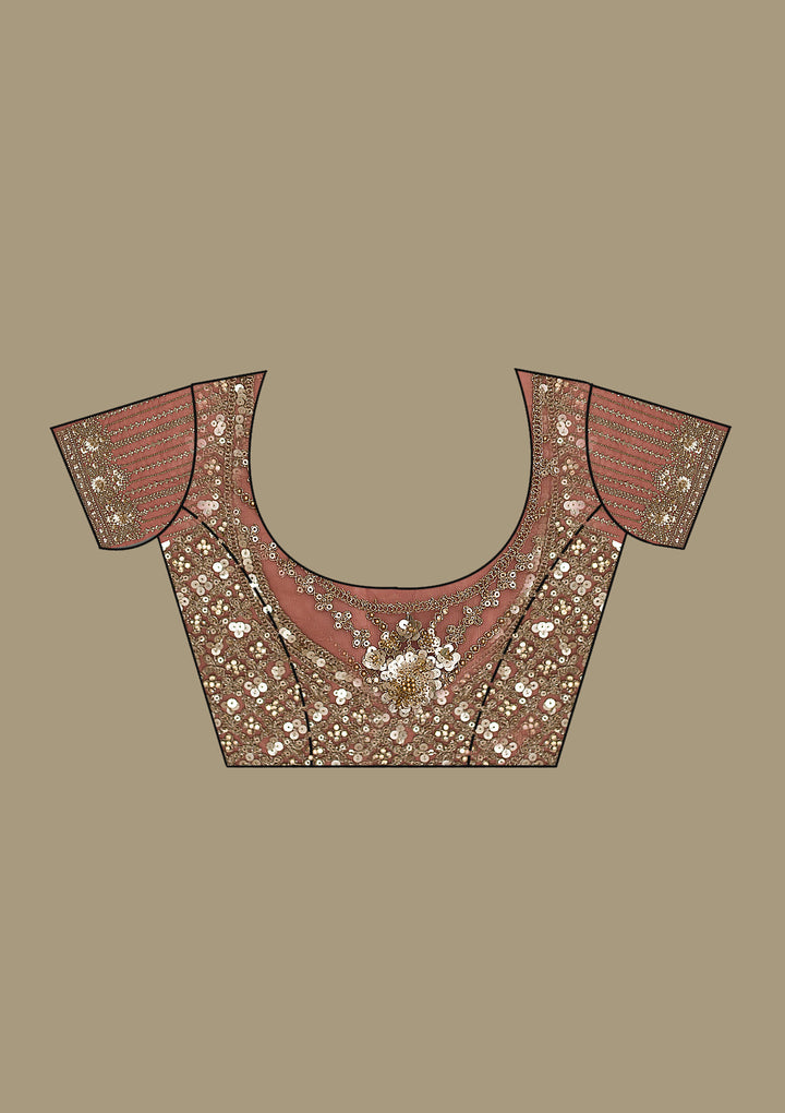Mauve Zariwork Tissue Saree