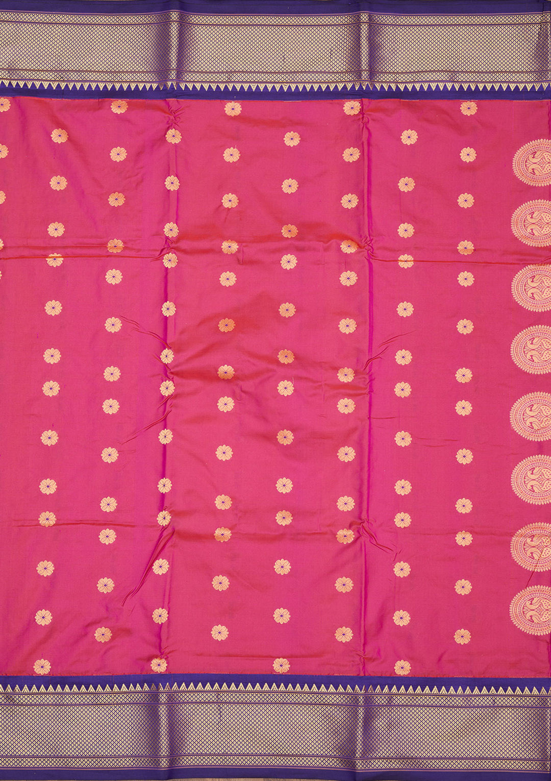 Magenta Pink Zariwork Pure Silk Saree