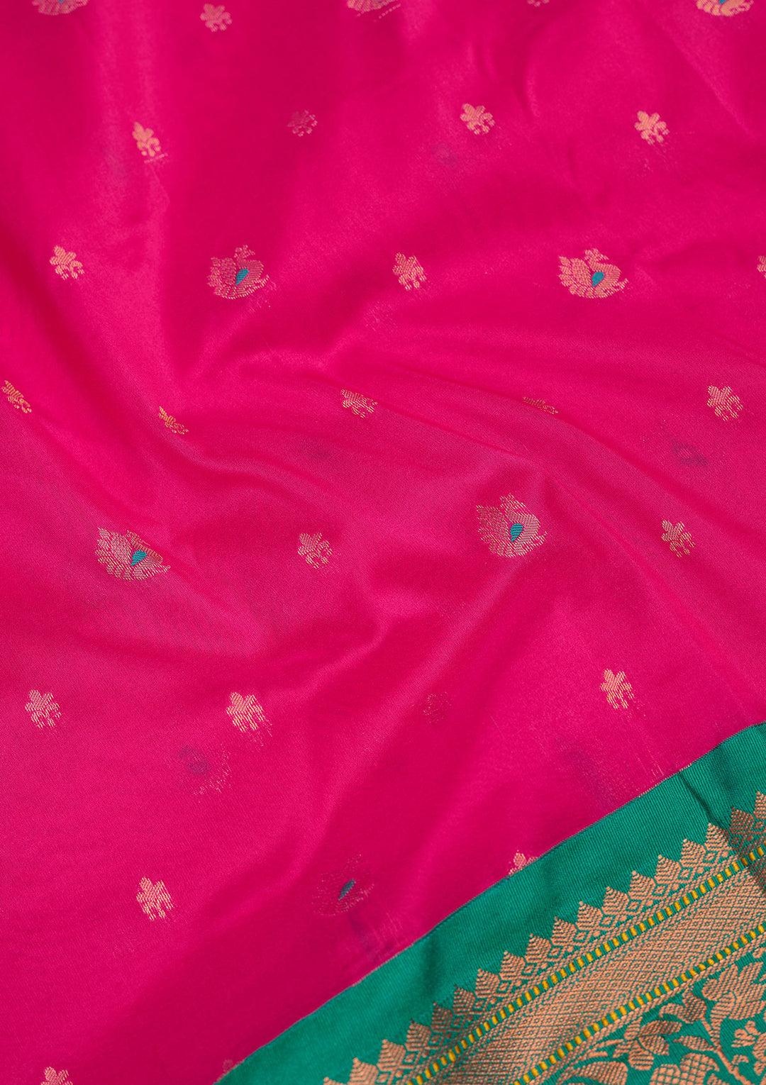 Rani Pink Zariwork Pure Silk Saree