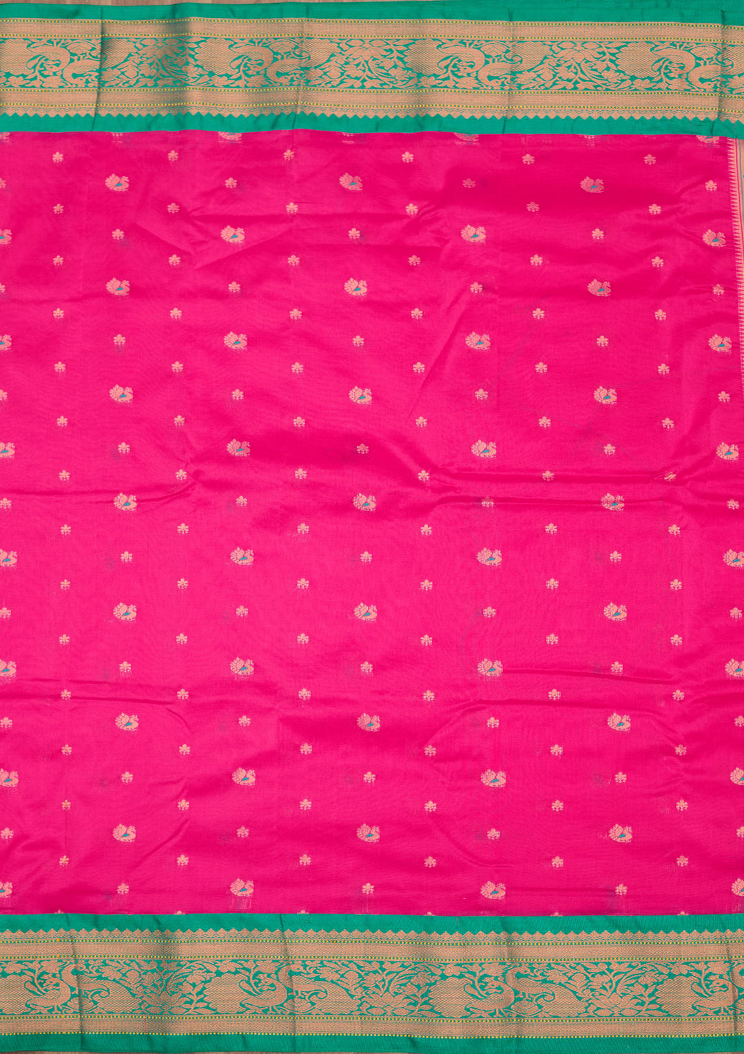 Rani Pink Zariwork Pure Silk Saree