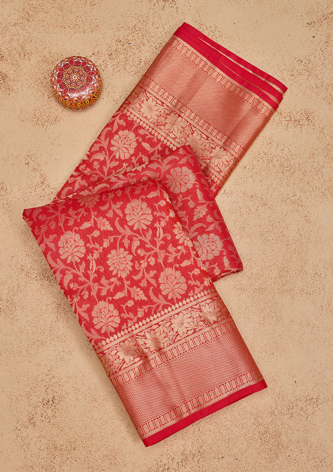 Rani Pink Zariwork Pure Silk Saree