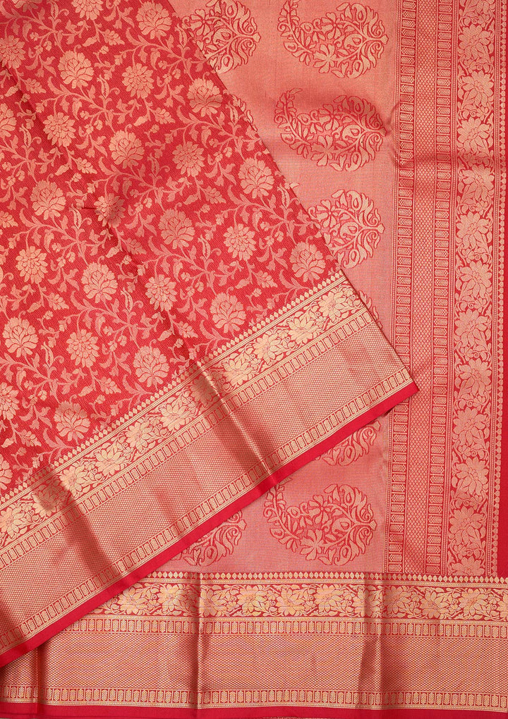 Rani Pink Zariwork Pure Silk Saree