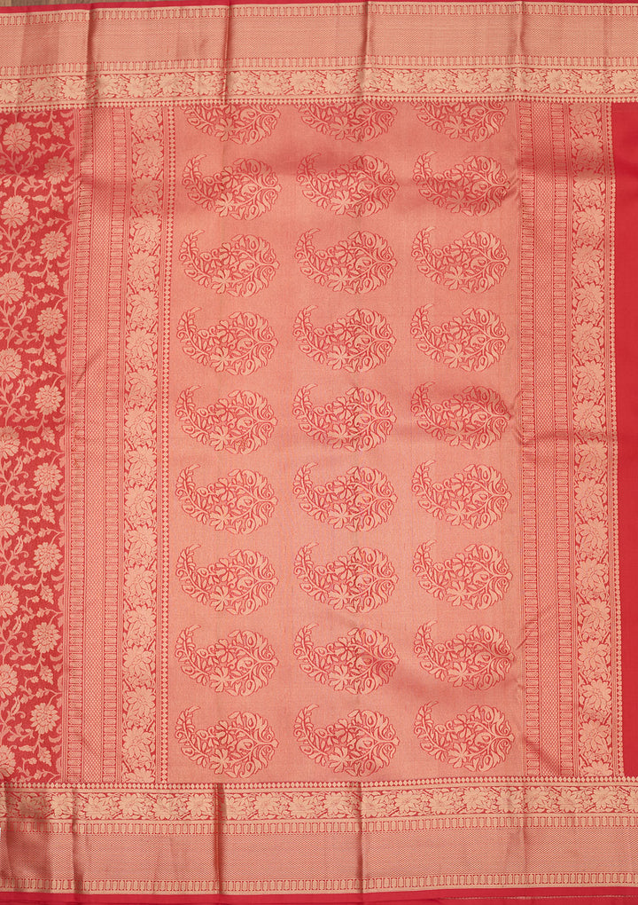 Rani Pink Zariwork Pure Silk Saree