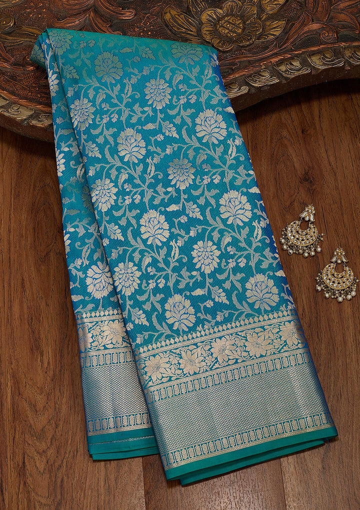 Royal Blue Zariwork Pure Silk Saree